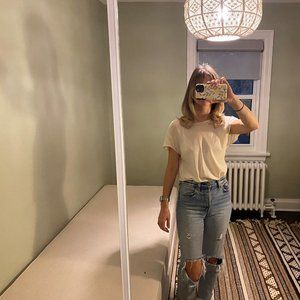 Club Monaco Backless Silk Blouse
